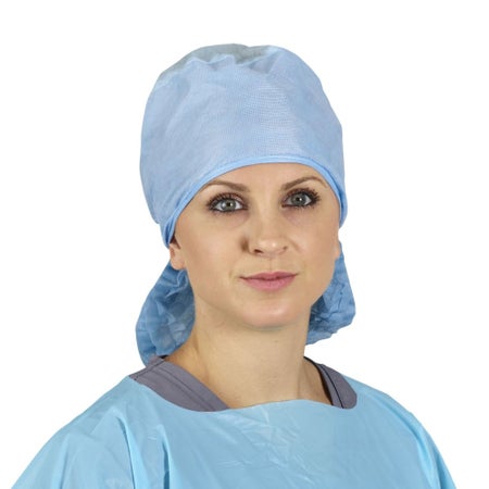 Surgeon Cap Cover Max One Size Fits Most Blue Elastic Closure