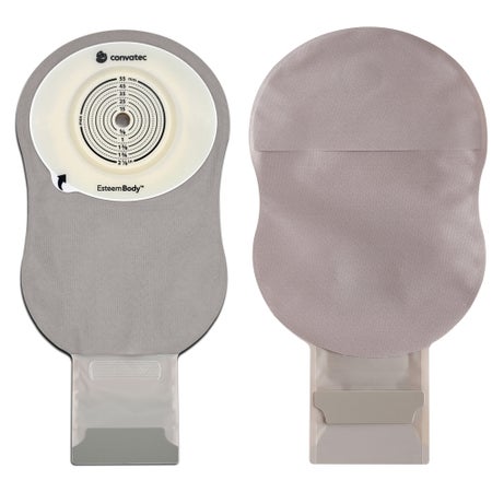 Ostomy Pouch Esteem Body™ One-Piece System 11 Inch Length Convex, Pre-Cut 25 mm Stoma Drainable