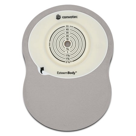 Ostomy Pouch Esteem Body™ One-Piece System 9 Inch Length Deep Convex, Trim To Fit 10 to 45 mm Stoma Closed End