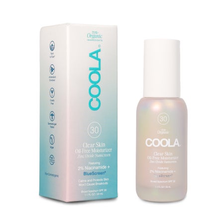 Facial Moisturizer with Sunscreen COOLA® Clear Skin 1.1 oz. Bottle Unscented Lotion