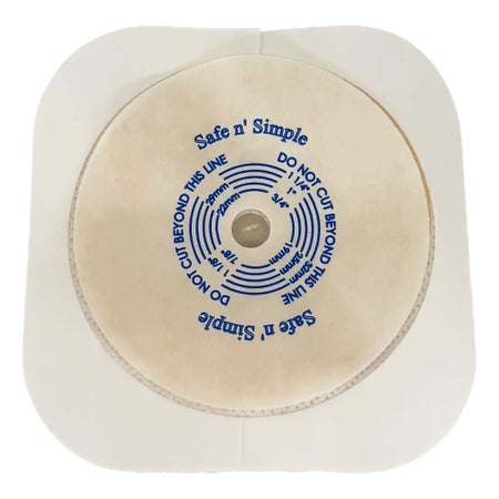 Ostomy Barrier Trim to Fit, Standard Wear Flexible Tape 45 mm Flange Up to 1-1/4 Inch Opening 4-1/2 X 4-1/2 Inch