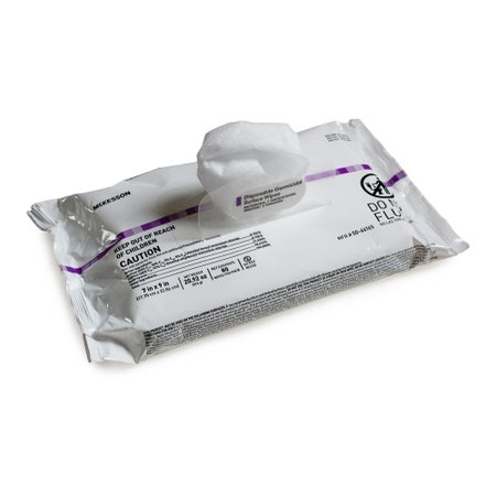 Surface Disinfectant Cleaner McKesson Premoistened Germicidal Manual Pull Wipe 80 Count Soft Pack Alcohol Scent NonSterile
