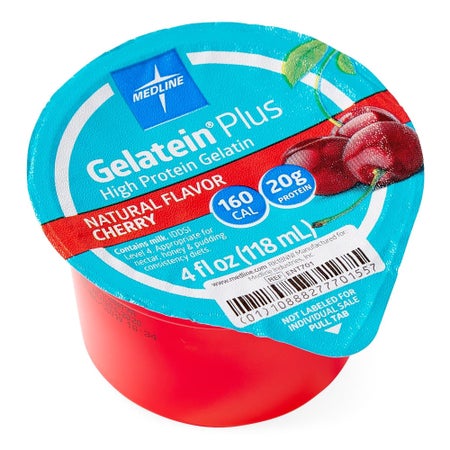 Oral Supplement Medline Gelatein® Plus Cherry Flavor Gel 4 oz. Cup