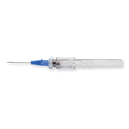 Peripheral IV Catheter TrueSafe™ 18 Gauge 1.16 Inch PTFE Straight Hub Non Blood Control Push Button Safety