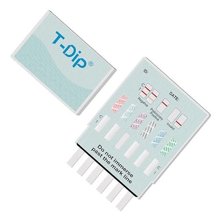 Drugs of Abuse Test Kit T-Dip® AMP, BZO, COC, mAMP/MET, OPI, THC 25 Tests CLIA Waived