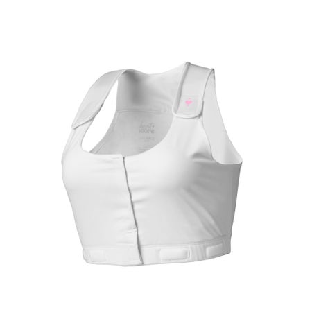 Post-Surgical Bra Larissa 28 Inch Chest X-Small White Front Hook and Loop Closure Drain Tabs