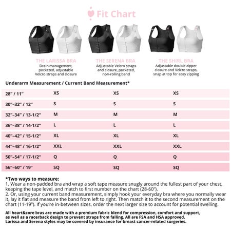 Post-Surgical Bra Larissa 28 Inch Chest X-Small White Front Hook and Loop Closure Drain Tabs