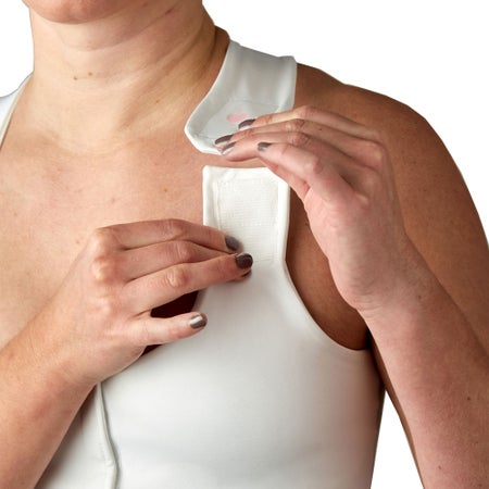 Post-Surgical Bra Larissa 36 to 38 Inch Chest Large White Front Hook and Loop Closure Drain Tabs
