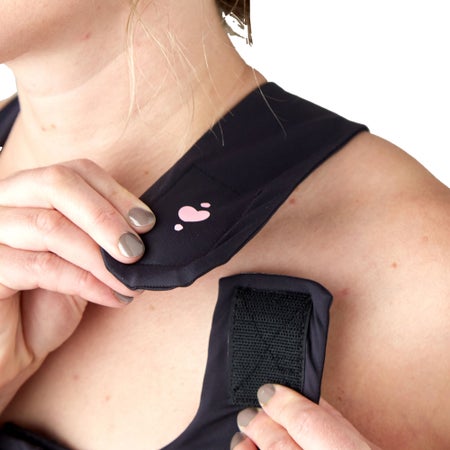 Post-Surgical Bra Larissa 44 to 48 Inch Chest 2X-Large Black Front Hook and Loop Closure Drain Tabs