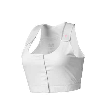 Post-Surgical Bra Serena 32 to 34 Inch Chest Medium White Front Hook and Loop Closure Internal Pockets