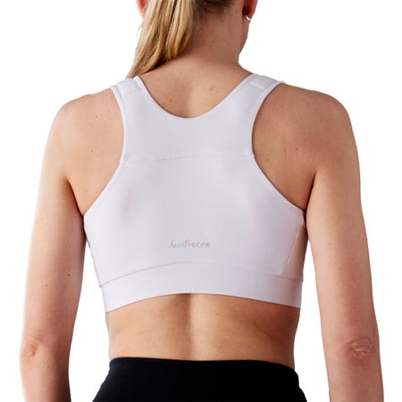 Post-Surgical Bra Shirl 40 to 42 Inch Chest X-Large White Front Zipper / Snap Closure Racerback