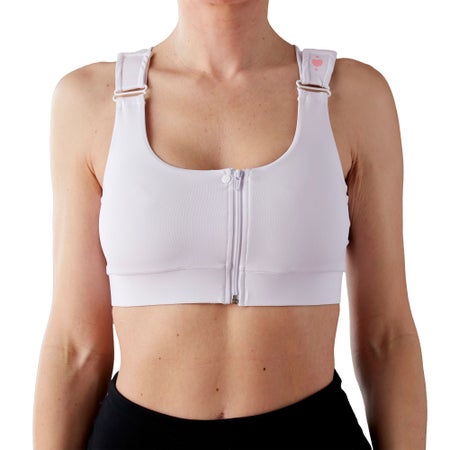 Post-Surgical Bra Shirl 50 to 54 Inch Chest 5X-Large White Front Zipper / Snap Closure Racerback