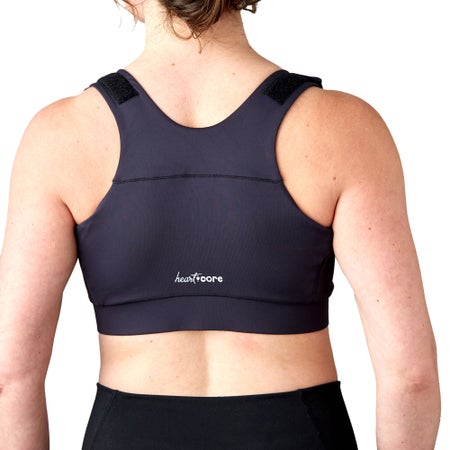 Post-Surgical Bra Shirl 28 Inch Chest X-Small Black Front Zipper / Snap Closure Racerback
