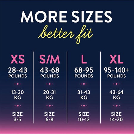 Female Youth Absorbent Underwear GoodNites® Pull On with Tear Away Seams X-Large Disposable Heavy Absorbency