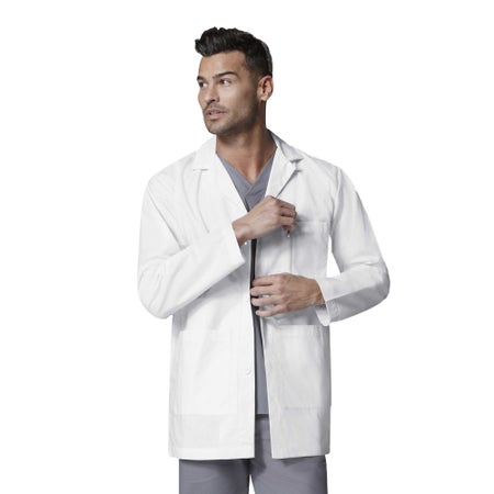 Lab Jacket White Large Hip Length 65% Polyester / 35% Cotton Disposable