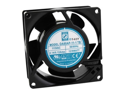 Sterilizer Fan Axial Flow, 115VAC, 50/60Hz, Aluminum, Black Finish For Midmark Autoclaves