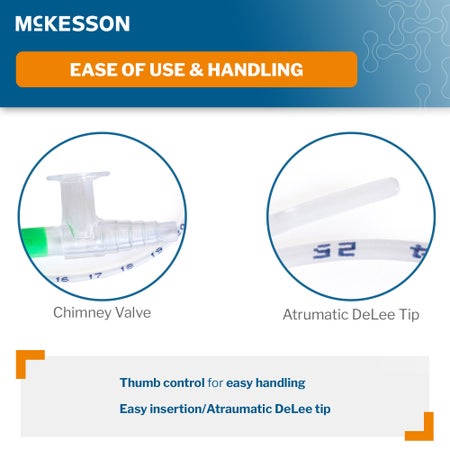 Suction Catheter McKesson Flexible Type DeLee Tip Open Style Chimney Control Vent 6 Fr. Sterile