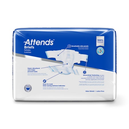 Incontinence Brief Attends® Care Advanced Adult Medium Unisex Disposable Heavy Absorbency