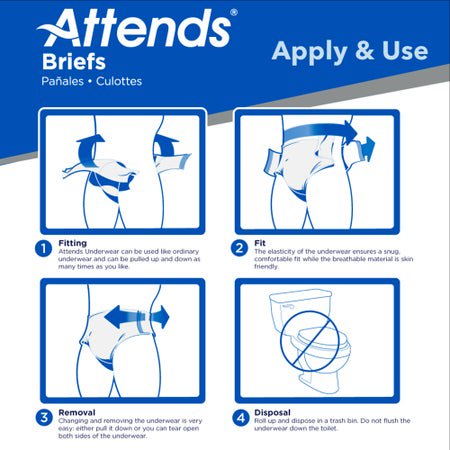 Incontinence Brief Attends® Care Advanced Adult Medium Unisex Disposable Heavy Absorbency