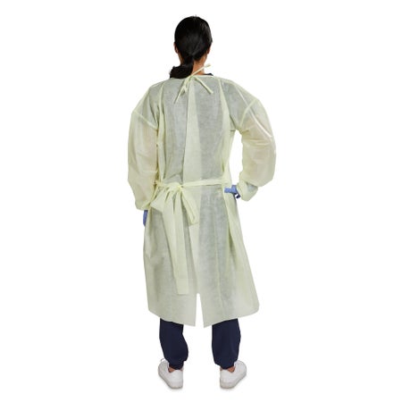Protective Procedure Gown McKesson X-Large Yellow NonSterile AAMI Level 2 Disposable