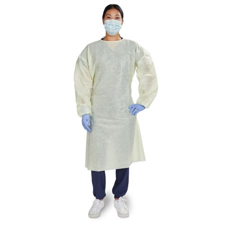 Protective Procedure Gown McKesson X-Large Yellow NonSterile AAMI Level 2 Disposable