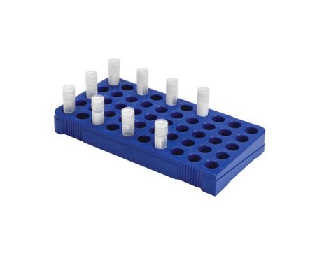 5 X 10 Array Cryogenic Rack 50 Place 2 to 5 mL Tube Size Blue 7/8 X 4-1/8 X 7-4/5 Inch