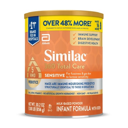 Infant Formula Similac® 360 Total Care® Sensitive Unflavored 30.2 oz. Can Powder