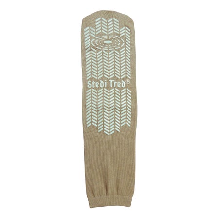 Slipper Socks Stedi Tred® Unisex Adult X-Large Double Tread Single Patient Use Beige