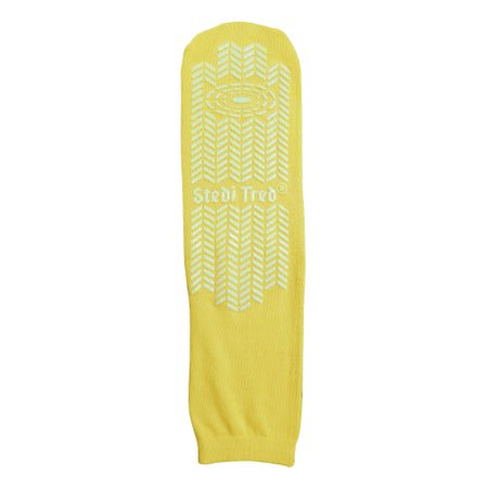 Risk Management Slipper Socks Stedi Tred® Unisex Adult 2X-Large Double Tread Single Patient Use Yellow