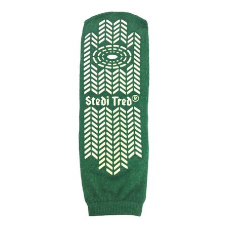 Slipper Socks Stedi Tred® Unisex Adult Small / Medium Double Tread Single Patient Use Green