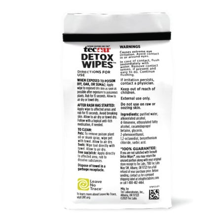 Personal Cleansing Wipe Tecnu Detox Individual Packet Scented 1 Count