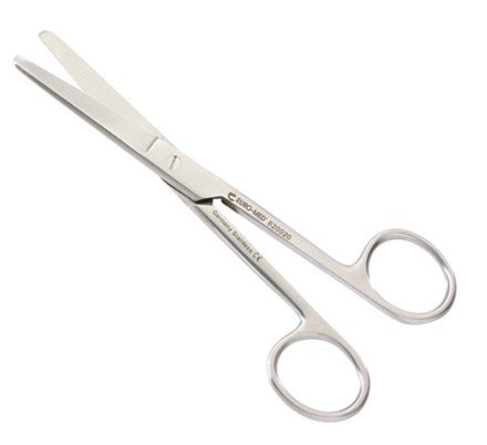 Operating Scissors Euro-Med® 7-1/2 Inch Length OR Grade German Stainless Steel NonSterile Finger Ring Handle Straight Blunt Tip / Blunt Tip