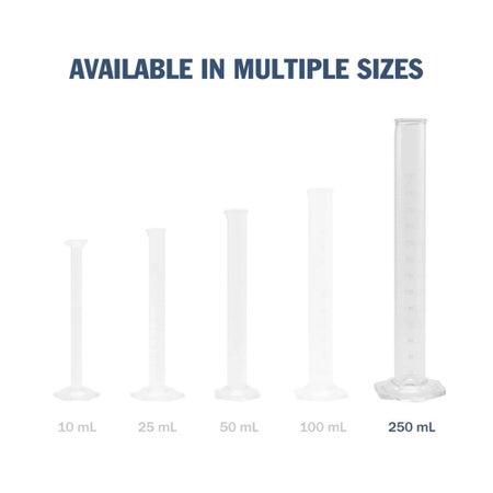 Graduated Cylinder Hexagonal Base Glass 250 mL