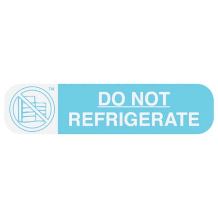 Pre-Printed Label Apothecary Products® Auxiliary Label Light Blue Paper Do Not Refrigerate White Safety and Instructional 3/8 X 1-9/16 Inch