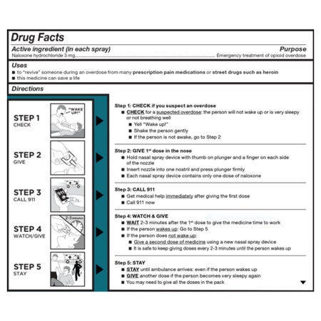 Emergency Opiate Antagonist Naloxone HCl RiVive™ Nasal Spray 0.1 mL Single-Dose Device