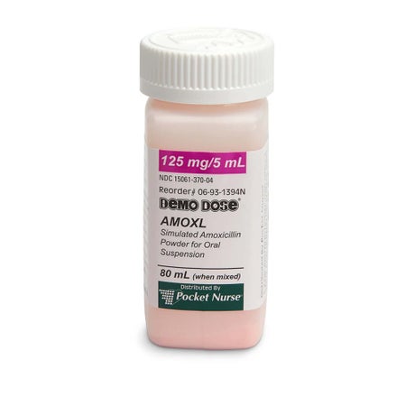 Clinical Training Medication Demo Dose® Amoxl 125 mg / 5 mL Powder Bottle 80 mL