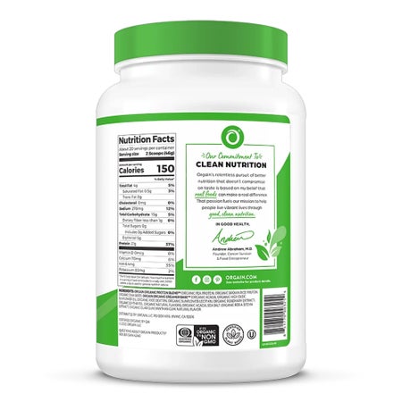 Oral Supplement Orgain® Organic Protein™ Vanilla Bean Flavor Powder 2.3 lbs. Canister