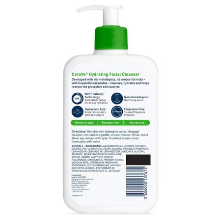 Facial Cleanser CeraVe® Foaming Foaming 16 oz. Pump Bottle Unscented