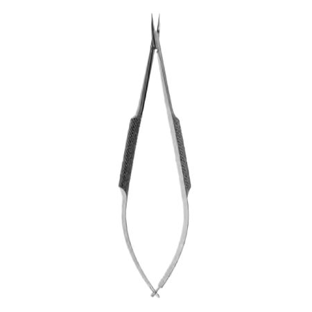 Microsurgical Needle Holde V. Mueller® 5-1/4 Inch Length 8 mm, Curved, Delicate Jaw Round Handle