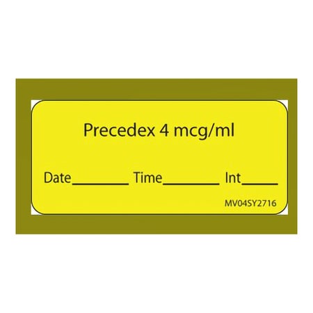 Drug Label MedVision® Anesthesia Label PRECEDEX 4 MCG/ML Yellow 1 X 2-1/4 Inch