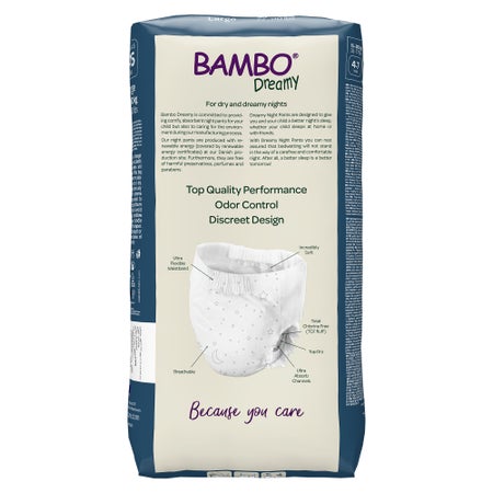 Unisex Youth Training Pants Bambo® Dreamy Night Pant Pull On with Tear Away Seams Size 8 to 15 Years Disposable Heavy Absorbency