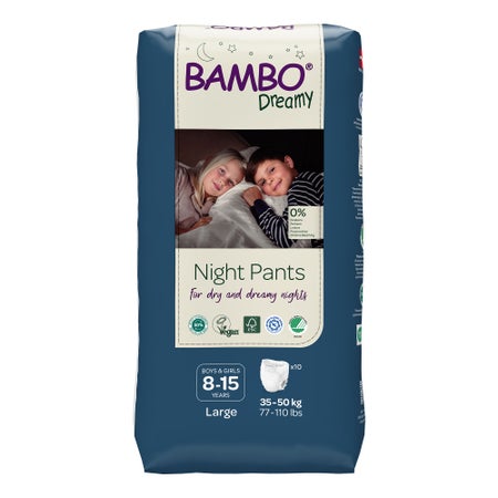 Unisex Youth Training Pants Bambo® Dreamy Night Pant Pull On with Tear Away Seams Size 8 to 15 Years Disposable Heavy Absorbency