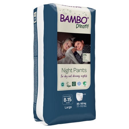 Unisex Youth Training Pants Bambo® Dreamy Night Pant Pull On with Tear Away Seams Size 8 to 15 Years Disposable Heavy Absorbency
