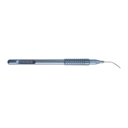 Tissue Placement Forceps Coronet® Tan EndoGlide™ 23 Gauge 1 mm Jaw Opening, Curved Tip Surgical Grade