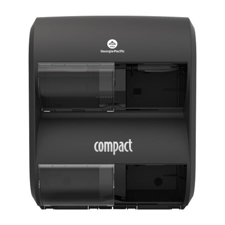 Toilet Paper Dispenser COMPACT® Black Manual Pull 4 Rolls Wall Mount