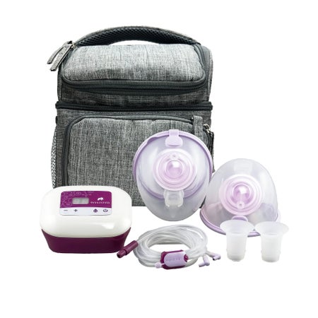 Double Electric Breast Pump with Go Cups Hands-Free Collection Cups and Carry Tote Rumble Tuff® Whisper-C