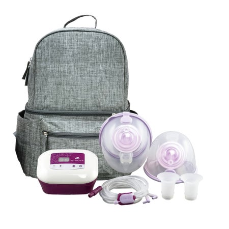 Double Electric Breast Pump with Go Cups Hands-Free Collection Cups and Backpack Rumble Tuff® Whisper-C