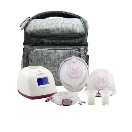 Double Electric Breast Pump with Go Cups Hands-Free Collection Cups and Carrying Tote Rumble Tuff® Breeze-C