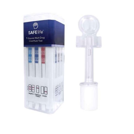 Drugs of Abuse Test Kit SAFElife™ T-Square® AMP, COC, mAMP/MET, OPI, PCP, THC 25 Tests For Employment / Insurance Use