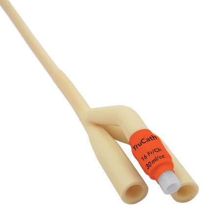 Foley Catheter TruCath® 3-Way Standard Tip 30 mL Balloon 18 Fr. Silicone Elastomer Coated Latex